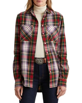 plaid cotton twill shirt ralph lauren