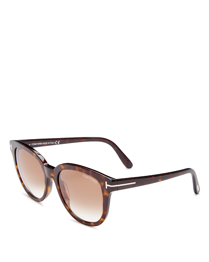 Tom Ford Olivia 54mm Gradient Round Sunglasses In Havana/brown