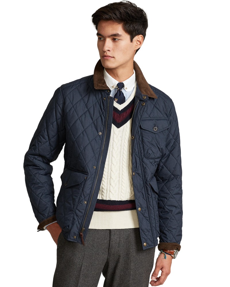 Polo Ralph Lauren Beaton Quilted Water-Repellent Jacket in College Navy