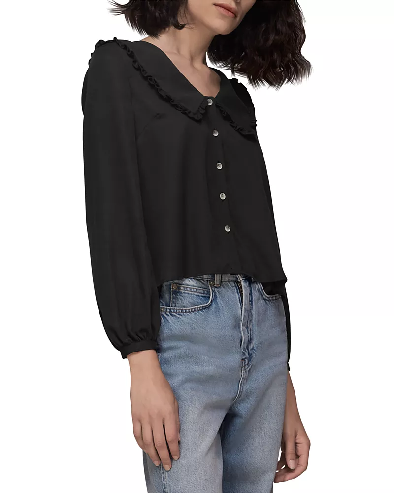 Whistles Oversized Collar Detail Top