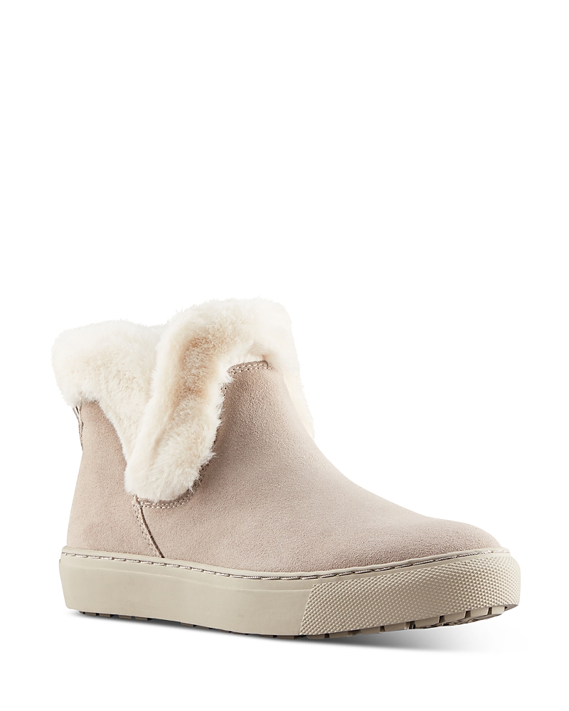 Cougar Duffy Faux Fur Trim Waterproof Bootie In Mushroom