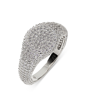 Nadri Pave Signet Ring In Silver