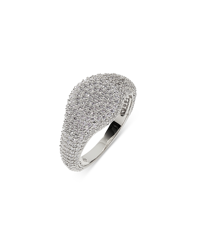 Nadri Pave Signet Ring In Silver