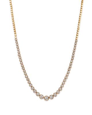 Bloomingdale's Fine Collection - Bezel Set Diamond Tennis Necklace in 14K Yellow Gold, 1.50 tcw
