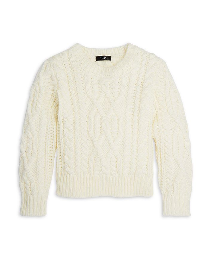 AQUA Girls' Cable Sweater, Big Kid - 100% Exclusive | Bloomingdale's