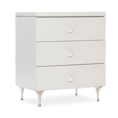 Silhouette 3 Drawer Nightstand with Rose Hardware