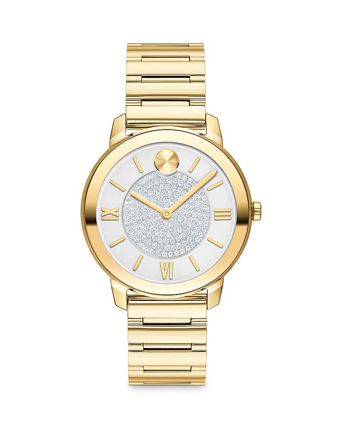 Movado Bold Luxe Two Tone Crystal Pavé Dial Watch, 32mm | Bloomingdale's