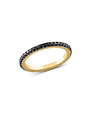 Shop Bloomingdale's Black Diamond Diamond Eternity Band In 14k Yellow Gold, 0.35 Ct. T.w. - 100% Exclusive In Black/gold