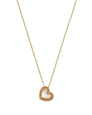 Bloomingdale's Made in Italy Mother of Pearl Heart Pendant Necklace in 14K Yellow Gold, 18 - 100% Ex