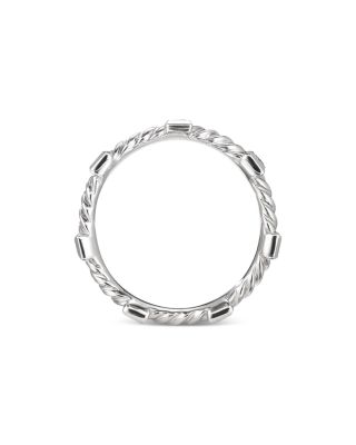 18K White Gold Cable Collectibles Diamond Stack Ring