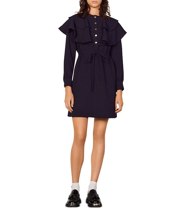 Sandro Wendy Ruffle Collar Dress Bloomingdale s