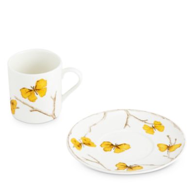 Butterfly Ginkgo Gold Demitasse Set, Service for 4