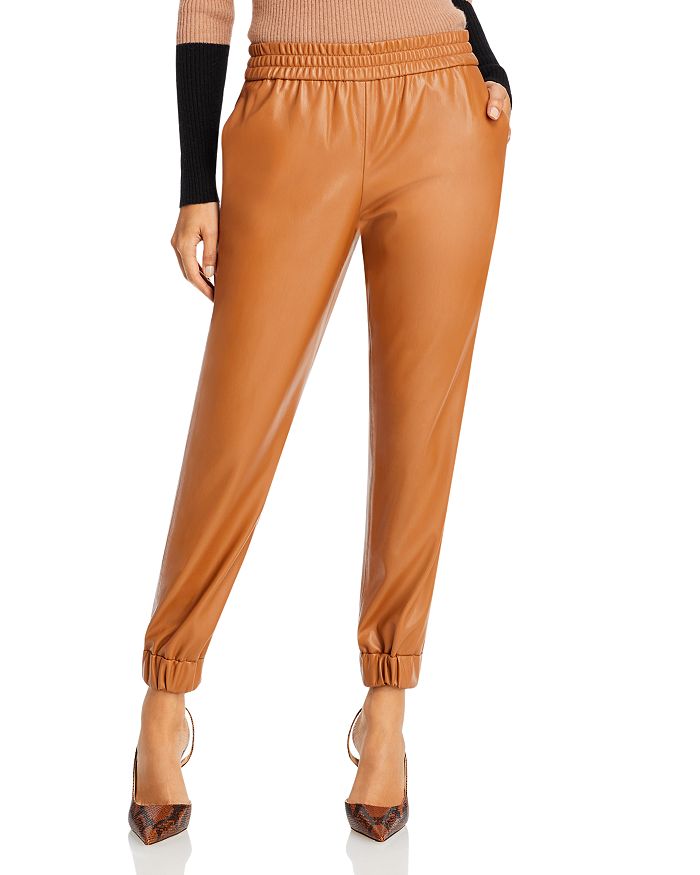 Alice and Olivia Alice + Olivia Pete Low Rise Faux Leather Pants