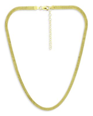Aqua Herringbone Chain Collar Necklace, 18-20 - Exclusive