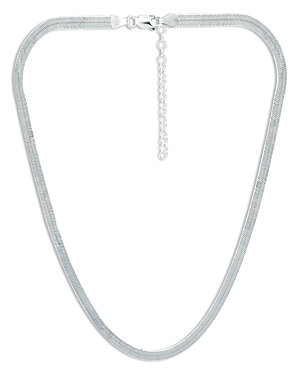 Aqua Herringbone Chain Collar Necklace, 18-20 - 100% Exclusive In Silver