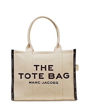 Shop Marc Jacobs The Jacquard Large Tote Bag In Warm Sand/nickel