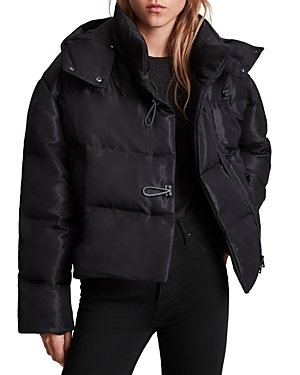 Allsaints Allais Cropped Puffer Jacket In Black