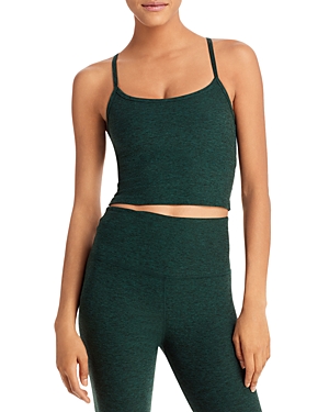 Beyond Yoga Space-dye Racerback Cropped Top In Forest Green