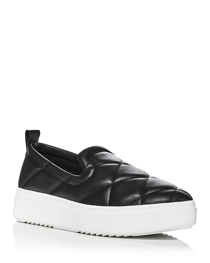Eileen Fisher - Women's Nappa Almond Toe Quilted Leather Platform Sneakers