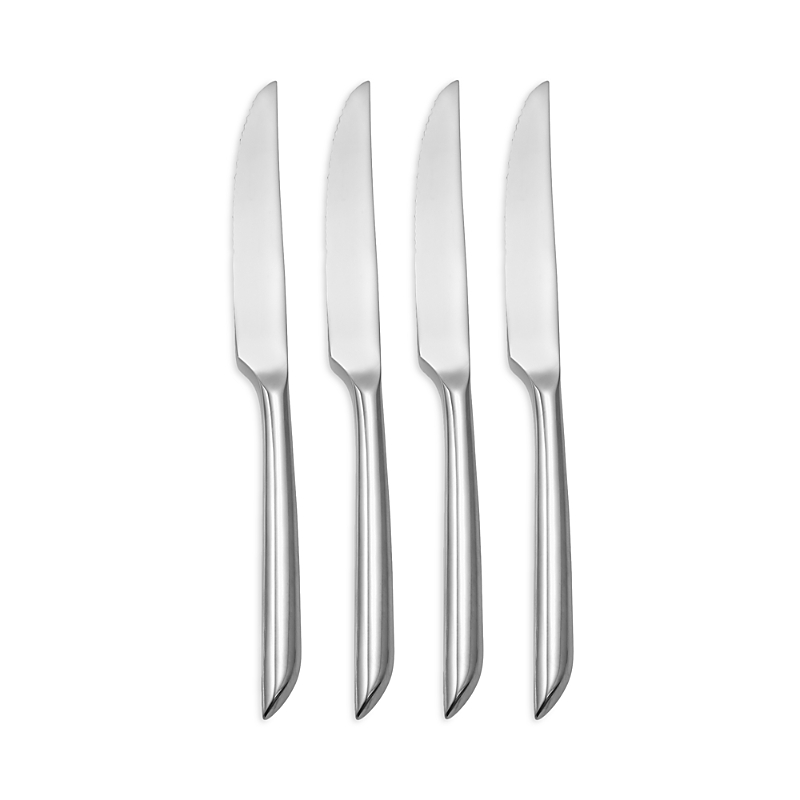 Nambe Nambé Frond Set Of 4 Steak Knives In Silver