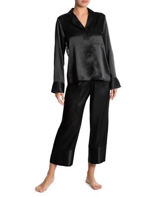 In Bloom by Jonquil - Lace Back Cropped Satin Pajama Set