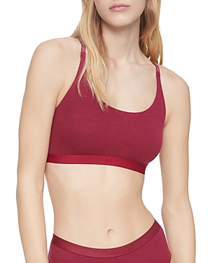 Calvin Klein Women's Pure Ribbed Unlined Bralette Qf6438 In Rebellious