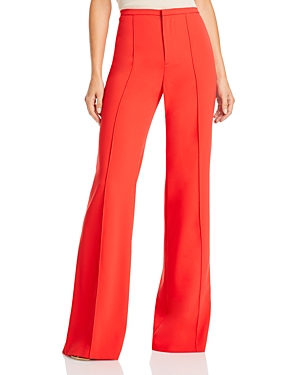 Alice And Olivia Dylan High-waisted Wide-leg Pants In Bright Poppy
