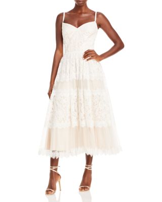 spaghetti strap lace midi dress