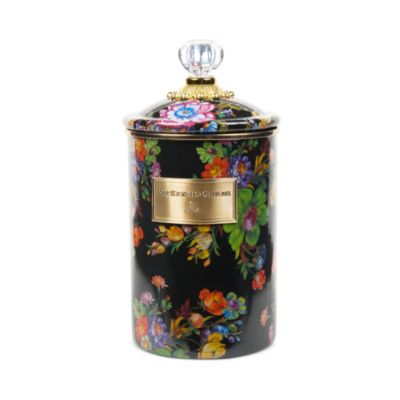 MacKenzie-Childs - Flower Market Large Canister - Black