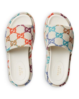 Gucci Women's GG Multicolor Platform Slide Sandals