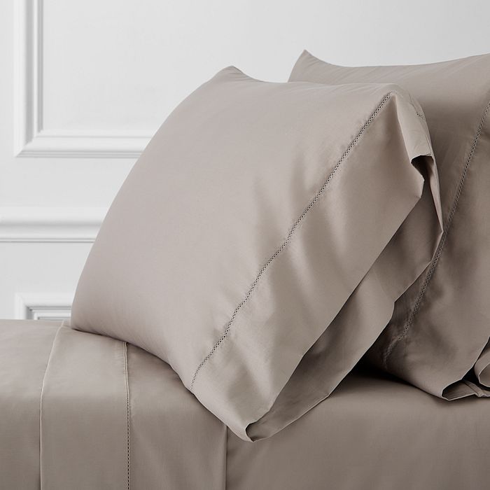 Shop Hudson Park Collection 680tc Fitted Sateen Sheet, Twin - 100% Exclusive In Pewter