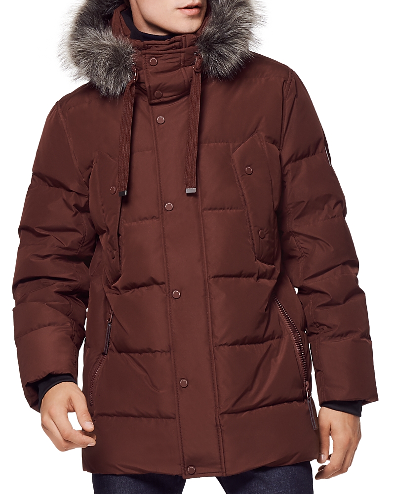 Andrew Marc Gattaca Parka With Detachable Hood In Oxblood