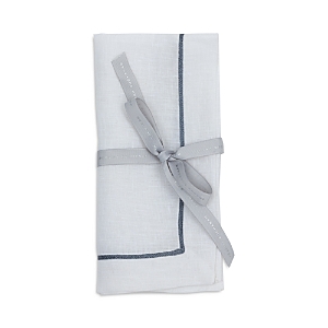 Joanna Buchanan Gold-tone Trim Linen Dinner Napkins, Set Of 2 In White