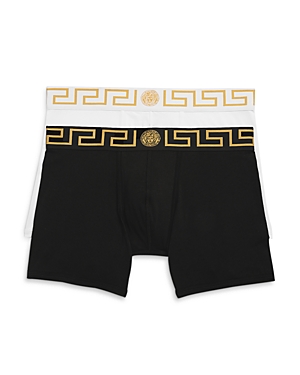 Versace Bi-pack Intimo Uomo Jersey Topeka Bi-stretch In Black/white