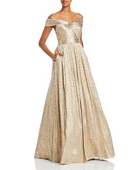 Flattering Gold Evening Dresses and Formal Gowns
