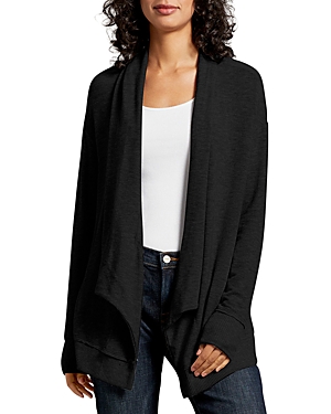 Michael Stars Kacey Open Front Cardigan In Black