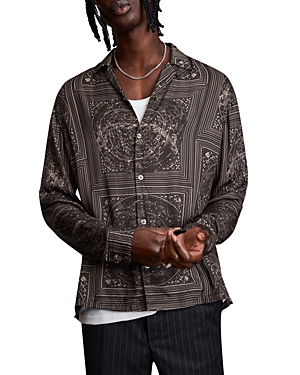 ALLSAINTS STAR BANDANNA BUTTON FRONT SHIRT,MS208V