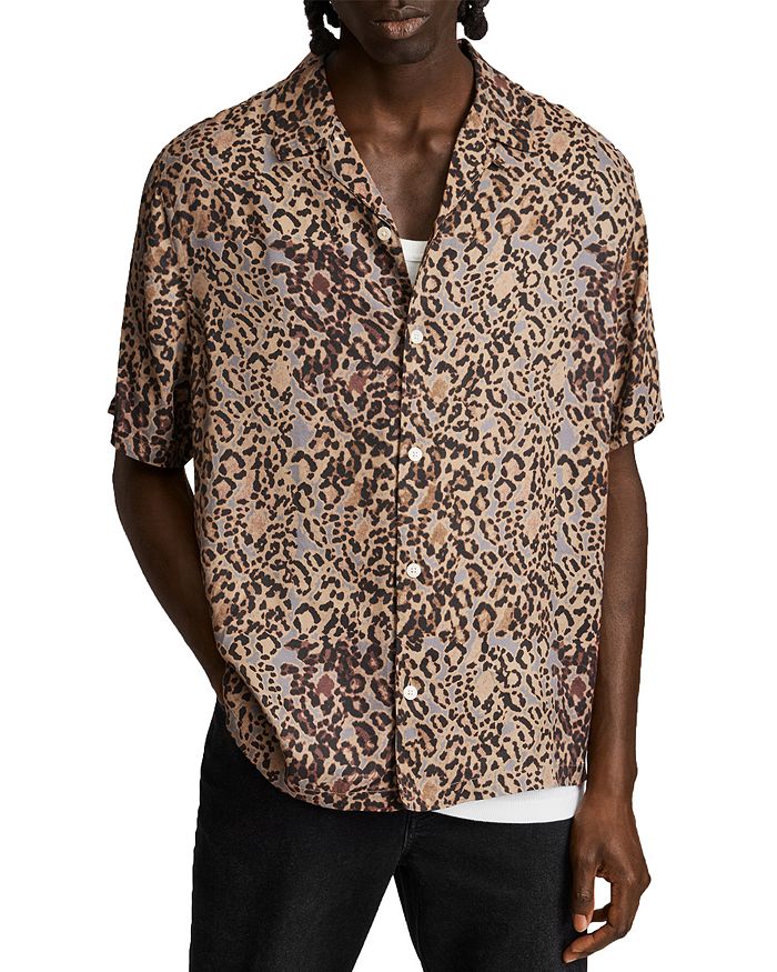ALLSAINTS Halftone Short Sleeve Button Down Shirt | Bloomingdale's