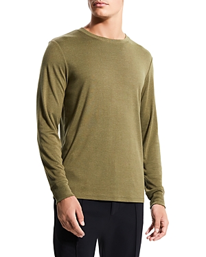 Theory Men's Anemone Essential Long-sleeve Tee In Dark Olive