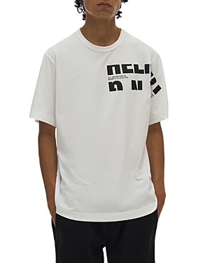 Helmut Lang Men's Layered Logo Short-sleeve Cotton Tee In White