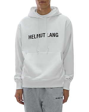 Shop Helmut Lang Cotton Logo Print Hoodie In White