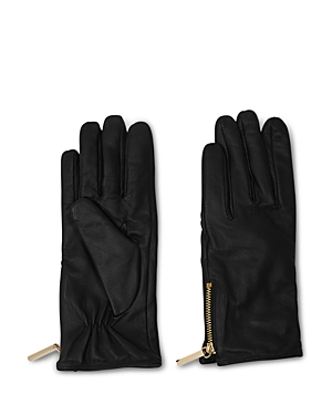 Whistles Zip Detail Leather Gloves