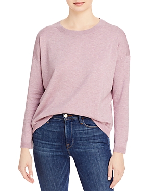 Eileen Fisher Long-sleeve Linen T-shirt In Sacht