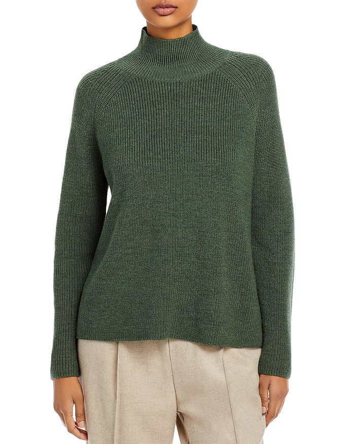 Eileen Fisher Petites Merino Wool Mock Neck Raglan Sweater | Bloomingdale's