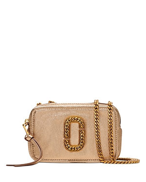 Marc Jacobs The Glamshot 17 Leather Crossbody In Light Gold