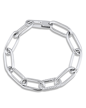 Alberto Amati Sterling Silver Diamond Paperclip Link Bracelet