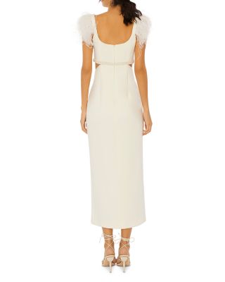 white midi dress with sleeves