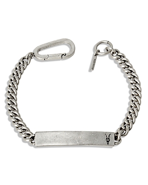 Allsaints Id Link Bracelet In Sterling Silver In Warm Silver