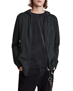 Allsaints Mode Slim Fit Merino Wool Zip Hoodie In Teal Green