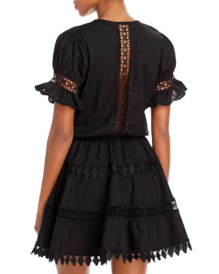 Ora Cotton Embroidered Mini Dress Swim Cover Up